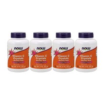 4개 Now Foods 비타민 C 크리스탈 분말 가루 파우더 아스코르브산 227 g, 4