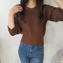 상상그이상 여성용 국내제작 소매 스카시 하찌 라운드넥 니트 롱소매기장 코트안에 입기 좋은 코디하기 편한 데일리 니트 도톰한 짜임 가성비 좋은 풀오버니트