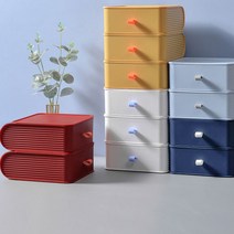 다용도 수납함 책상 화장품 정리함 레트로 수납 박스, 상품선택, 레드