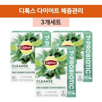 립톤 Lipton 디톡스 녹차 민트 허브티 12개입 10.8g Probiotic 3개