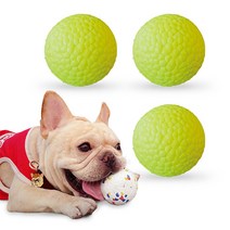 케이알펫츠 강아지 튼튼한 장난감 이갈이 치석제거 분리불안해소 아브론 도그볼 공 S 소형견용, 네온그린, 3개입