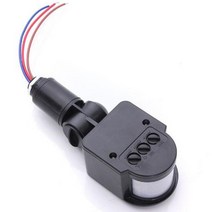 재실 감지기 모션 센서 LED 220V 자동 적외선 PIR 움직임 벽 마운트 타이머 실외 조명 스위치, [01] Black