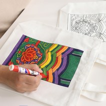 [조한스토어] 두근두근아트 어린이 무지 에코백 만들기 DIY 가방 꾸미기 전통문양, 단청