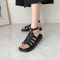 글레디에이터 샌들 발목 버클 스트랩 플랫폼 통굽 3cm