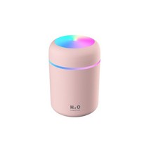 스마트 공기 청정기 미니 가정용 자동차 300ml h2o 가습기 디퓨저 usb 초음파, 분홍색