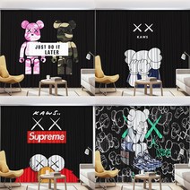 카우스 홈인테리어 커튼 슈프림 KAWS SUPREME 블라인드 가리개커튼 4종