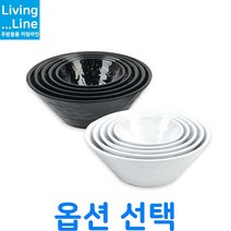 KT 멜라민 블랙/화이트 면기 우동 그릇 라면 그릇 깊은 식기 우동기 대접 라면기 냉면기 칼국수 비빔밥 그릇라멘 소면기 업소용 탕기, 블랙 6648 (지름 20.3cm)