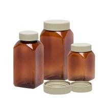 PET 갈색 사각 샘플병 페트병, QLBT1515 (캡포함), 500ml