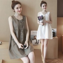 녕동 여름 여성의류 여자 면마 민소매 원피스 빅사이즈 린넨 멜빵 스커트 +사은품