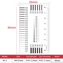 고정밀 필름 포인트 게이지 소프트 눈금자 현미경 마이크로 미터 애완 동물 교정 도트 라인 균열 대비 얼룩, 08 06-4 with film