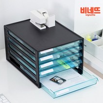 a4용지 서류 지류 분류함 보관함 문서함 서랍 4단 IV 서류정리함가로형 이면지함 제안서박스, 5단 - 블랙, 기본