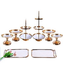 케이크스탠드 3단 2단 트레이 디저트 전기 도금 금속 크리스탈 케이크 스탠드 세트 웨딩 생일 파티 컵케이크 플레이트 랙 디스플레이 로트당 1 개-14 개296695, 8pcs_3