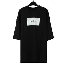 MM6 메종 마르지엘라 남녀공용 QUADERNO 오버사이즈 반팔 티셔츠 S52GC0230 S24312 900 BLACK [MSC003bk]