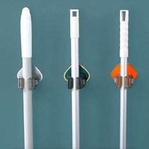 욕실 청소 도구 걸이 4개 밀대 대걸레 벽걸이 부착식 초강력 후크 화장실 물걸레 고리 아이디어 접착식 생활용품, R39086G(터쿼즈