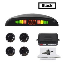 주차센서 후방감지기 차량검지기 주차 센서 자동차 키트 LED 디스플레이 4 22mm 백라이트 역방향 백업 레이, 01 Black
