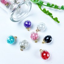 핀쿠션 DIY 유리볼 컬러 펜던트 악세사리장식 (2개), 7컬러전부