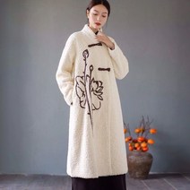 후리스 v넥 롱 코트 램 모직 플레이트 버클 술 양털 자켓 아우터 한복 두루마기 스탈 력셔리 폐셔니스타 인스타 핫한
