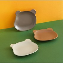 테디플레이트 곰돌이 접시 아이들간식접시 앞접시 디저트접시 브런치접시 홈카페, 크림, 1개