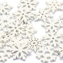 50pcs 202535mm 흰색 나무 조각 크리스마스 눈송이 스크랩북 크리스마스 꾸밈 공예 diy 수공예품 장식, 하얀, 25mm