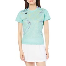 yonex 여성용 반팔 게임 셔츠, 중간, 민트 블루(526)