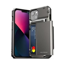 VRS DESIGN Damda Glide 프로 Phone Case for iPhone 13 Sturdy Semi Auto Wallet 4 Cards 호환 2021 Black