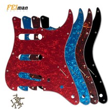 Pleroo 11 Screw 홀 Guitar 픽 가드 대 한 USA멕시코 Fender Stratocaster Standard SSS St Scratch 판 와 screws Mult, [25] 4ply yellow tortoise