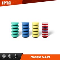 폴리셔 SPTA-1/2/3 인치 버프 스폰지 패드 세트 작은 면적 세부 광택 왁싱 RO/DA 자동차 연마기 21 개, 01 1inch set