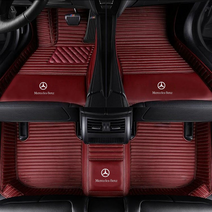 메르세데스 벤츠 C 클래스 C300 C200 AMG 시리즈 자동차 카펫 커버 발 패드에 적합 2021 전천후 논 슬립 방수 전체 커버리지 고급 가죽 자동차 바닥 매트자동차 액세서리, 버건디 컬러, C 웨건 2014 년 -2020 년