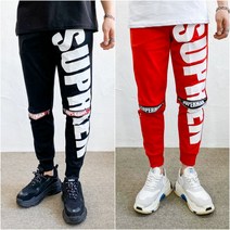 슈프림 빅로고 레터링 프린팅 남자 조거 팬츠 6종
