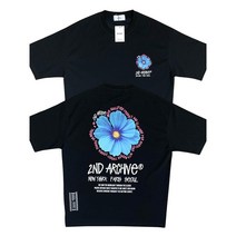 남자 여자 플라워 파란색 포인트 세컨아카이브 황금보세 비침없는 흰티 목안늘어나는티 라임색