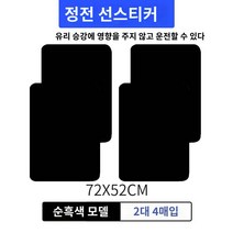 자동차 선루프 필름 햇빛 차창 정전기 스티커 자체 부착 대형화물차 자외선 차단 단열 창 앞유리, 14 새까맣다72X52cm（4편）