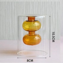 캔들만들기재료 캔들유리용기 소이캔들만들기 DIY촛불 병 꽃병 장식 거실 테라리움 꽃 냄비 투명 이중 유리, 03 style 3
