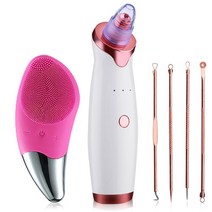 피부 미용 맛사지 관리 레이저 블랙 헤드 리무버 페이셜 익스트랙터 도구 페이스 딥 코 클리너 진공 흡입 T 존 모공 여드름 여드름 제거 뷰티 클린 도구, 3세트, 협력사