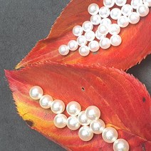 고광택 무공진주5mm 6mm 8mm악세사리부자재 수공예재료 구멍 없는 진주, 6mm(진주색)60g