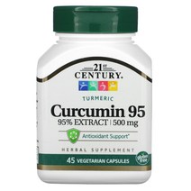 21 센츄리 21st Century 커큐민 95 500mg 베지 캡슐 45정, 1개
