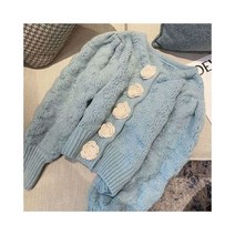 니트 홍대 라운드 브이넥 여자 맨투맨 스웨터 오버핏 빈티지