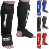 Combat Sports 세척 가능한 MMA 탄성 천 정강이 및 발등 가드 블랙 미디엄 474704, Black