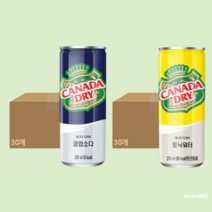 캐나다드라이 (토닉워터 250ml 30캔 + 클럽소다 250ml 30캔) 진저에일, 토닉워터 250ml + 클럽소다 250ml