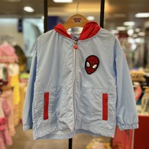 코코리따 **30%OFF**등원할때~등교할때~간절기에 입기 좋은~얇은 바람막이 @마블@스파이더맨@와펜 바람막이 ~라이트블루~ 사이즈 있을 때 주문하세요~!