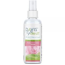 Davis Finest 알로에 베라가 함유된 로즈 워터 토너 피부 브라이트닝 효과 상쾌함 수분 공급 페이스 스프레이 미스트 페이셜 토너 알코올 프리 100g