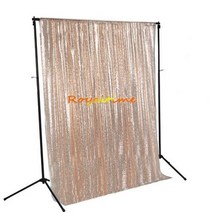 4FTx10FT 실버 스팽글 배경 반짝이 커튼 웨딩 사진 부스 크리스마스 장식, 8x8ft-240X245CM, Shiny Champagne Gold