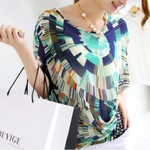 [JS] 스펙트럼레이스소매티 패턴블라우스 쉬폰블라우스 ( JS 92000EA )