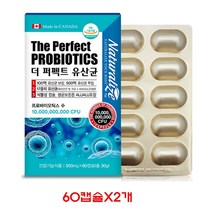 2개 캐나다 the 퍼펙트 유산균 가세리 프로바이오틱스 60캡슐 19종 프리바아오틱스 장건강 편안한 살아있는 락토바실러스 배변 프락토올