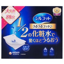 시루콧토 우루우루 스펀지 화장솜, 80매, 1개