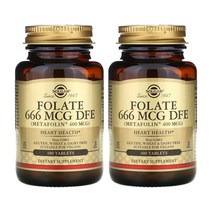 SOLGAR 솔가 엽산 666 mcg DFE (메타폴린 400 mcg) 100정 Folate 666 1+1