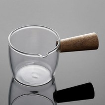 커피샷잔 에스프레소샷 아포가토 잔 내열유리 우드손잡이 80ml