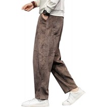 (사이즈L) 마무트 바지 맨즈 코듀로이 바지 와이드 팬츠 가을 겨울 옷 메 느긋한 사루엘 팬츠 캐주얼 무