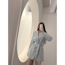 메르엘 테일러드 카라 싱글버튼 자켓형 벨트 미니 원피스 3color