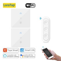 LoraTap 투야 커튼 스위치 롤링 블라인드 백라이트 RF 및 와이파이 관형 모터 스마트 라이프 구글 홈 알렉사 에코, 4.1 Remote 4 Switches