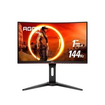 AOC C24G1A 24인치 곡면 프레임 없는 게임 모니터 FHD 1920x1080 1500R VA 1ms MPRT 165Hz(144Hz 지원) FreESync 프리미엄 높이 조정, 144Hz Low Latency_24 FHD Curve